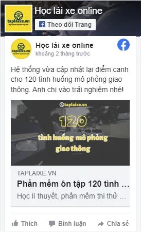 Trang Facebook taplaixe.vn