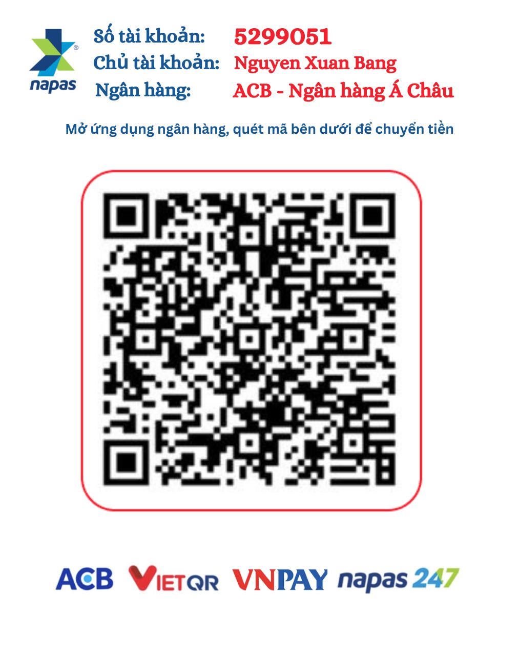 Ủng hộ ly cafe cho taplaixe.vn qua chuyển khoản ngân hàng